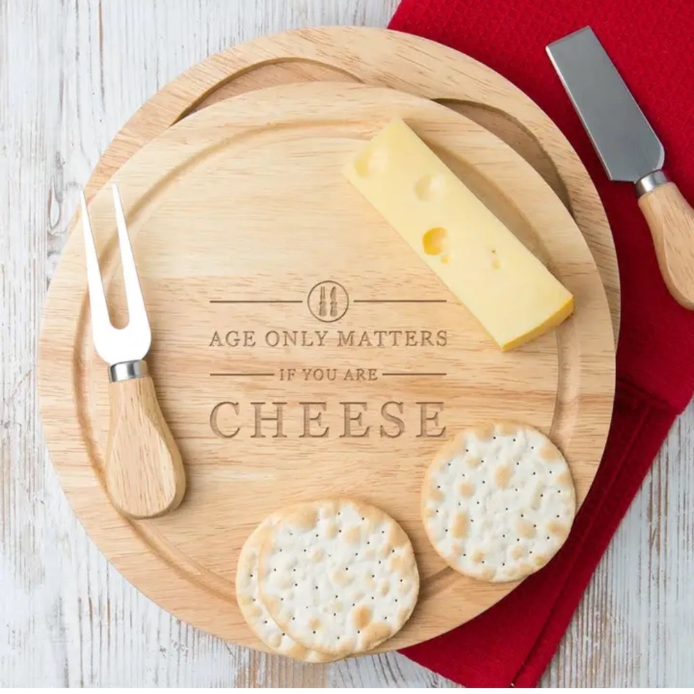 Age Only Matters If You Are Cheese Engraved Cutting Board! NWT!